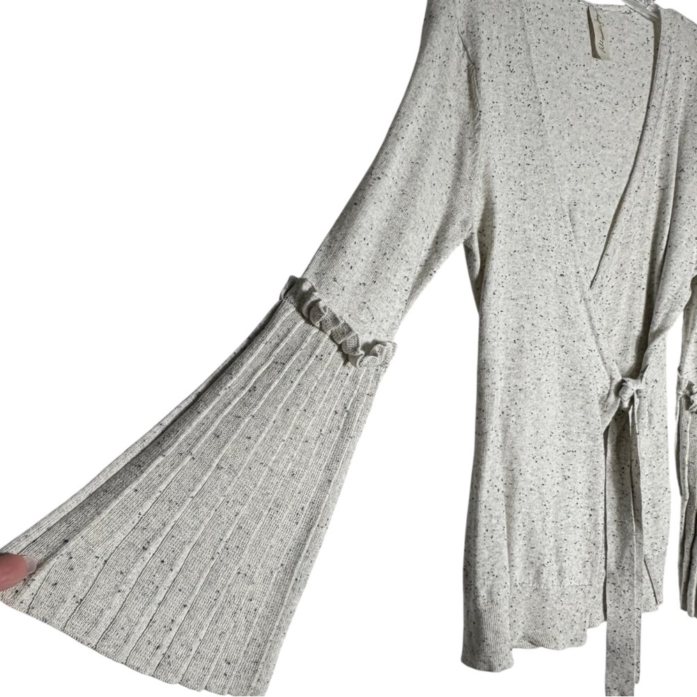 ALLISON JOY Speckled Gray Wrap Waist and Pleated Sleeve Size Small -- GORGEOUS!! - Picture 6 of 10